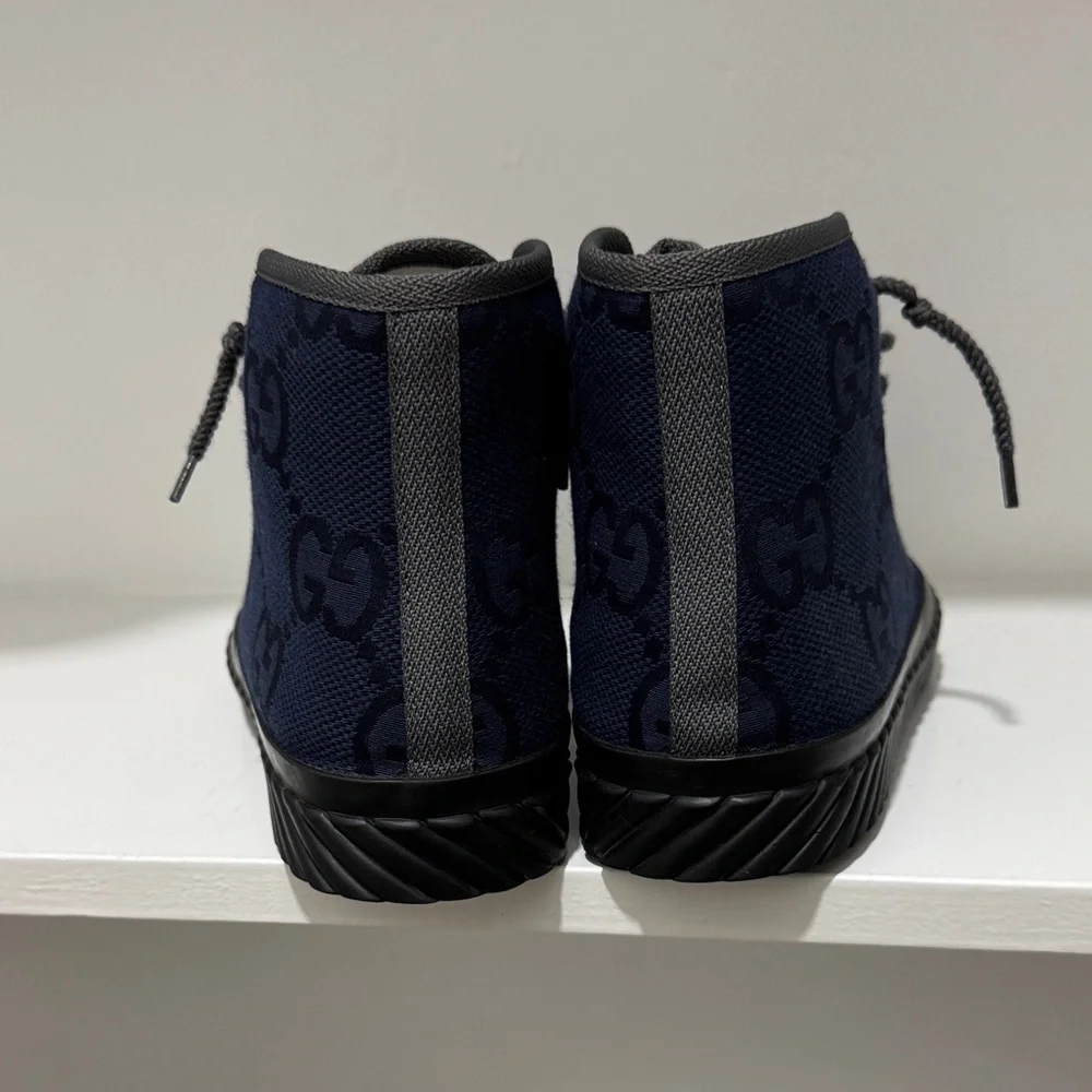 Gucci Men's Dark Blue High-Top Sneakers - Picture 2 of 5